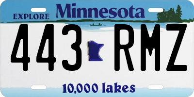 MN license plate 443RMZ