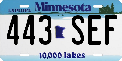 MN license plate 443SEF
