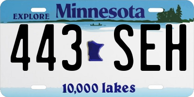 MN license plate 443SEH
