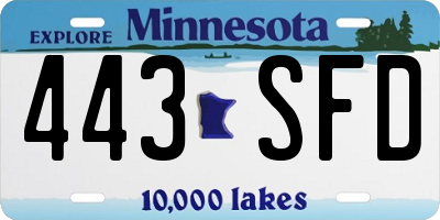 MN license plate 443SFD