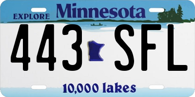 MN license plate 443SFL