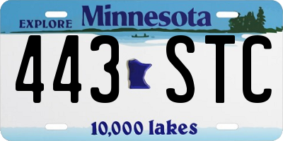MN license plate 443STC