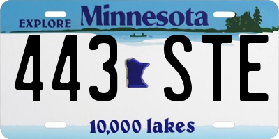 MN license plate 443STE