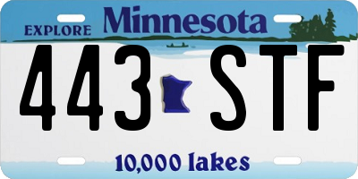 MN license plate 443STF