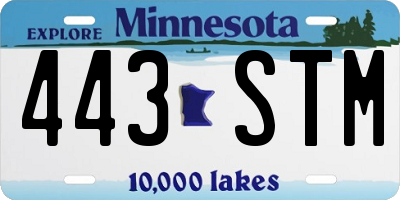 MN license plate 443STM
