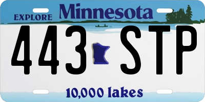 MN license plate 443STP