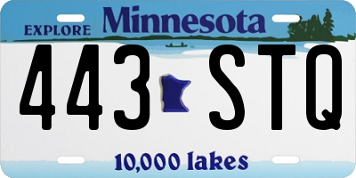 MN license plate 443STQ