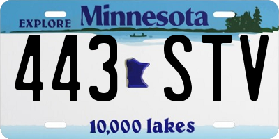 MN license plate 443STV