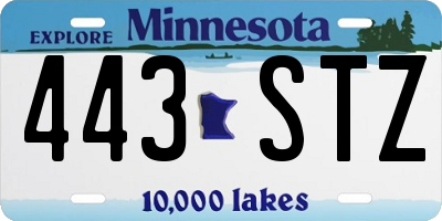 MN license plate 443STZ