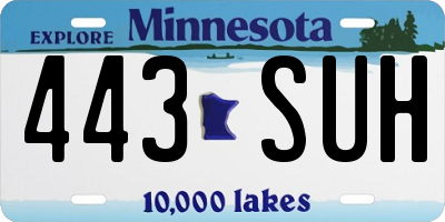 MN license plate 443SUH