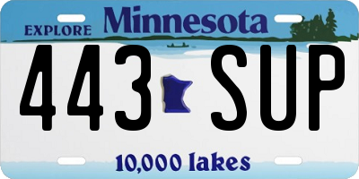 MN license plate 443SUP