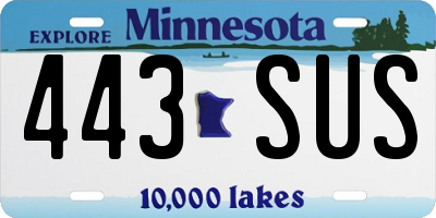 MN license plate 443SUS