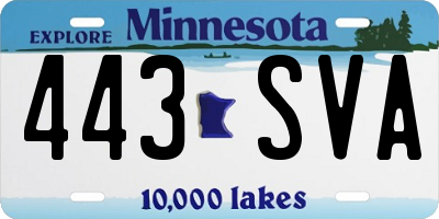 MN license plate 443SVA