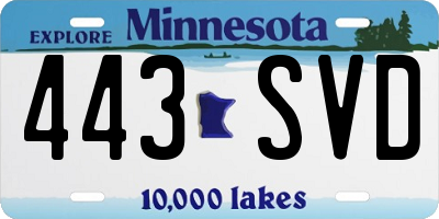 MN license plate 443SVD
