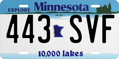 MN license plate 443SVF