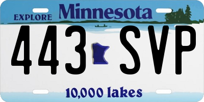 MN license plate 443SVP