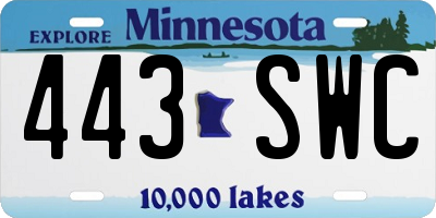 MN license plate 443SWC