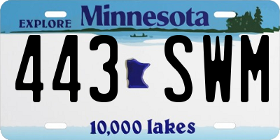 MN license plate 443SWM
