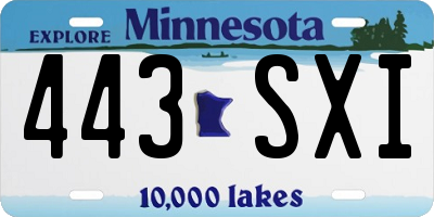 MN license plate 443SXI