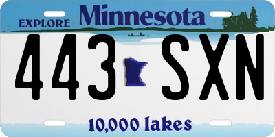 MN license plate 443SXN