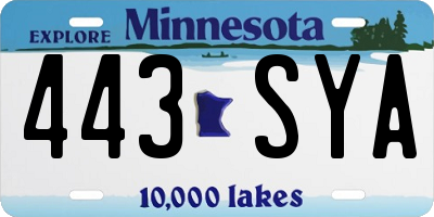 MN license plate 443SYA