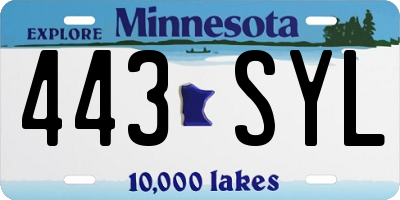 MN license plate 443SYL