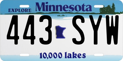 MN license plate 443SYW