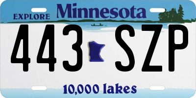 MN license plate 443SZP