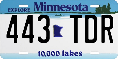 MN license plate 443TDR