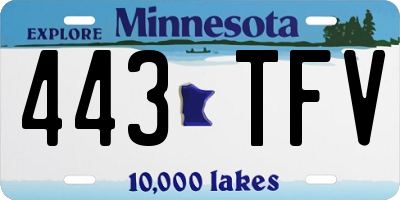 MN license plate 443TFV