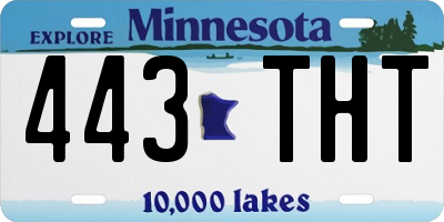 MN license plate 443THT