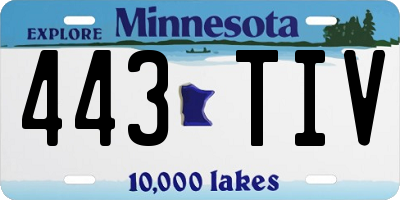 MN license plate 443TIV