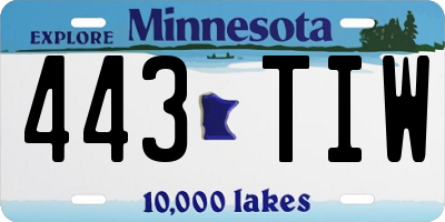 MN license plate 443TIW