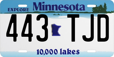 MN license plate 443TJD