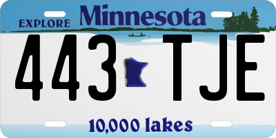 MN license plate 443TJE