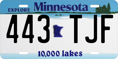 MN license plate 443TJF