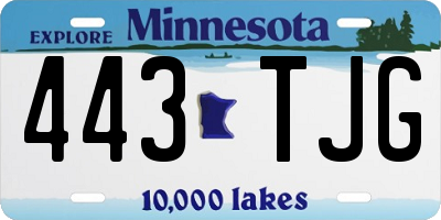 MN license plate 443TJG