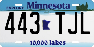 MN license plate 443TJL