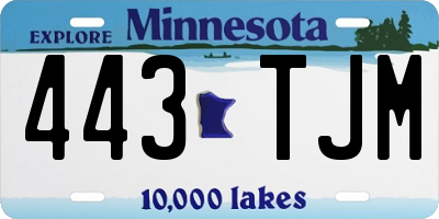 MN license plate 443TJM