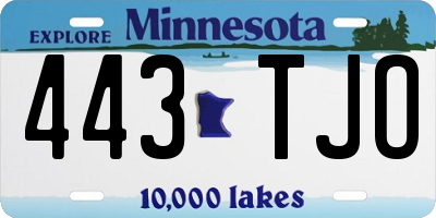 MN license plate 443TJO