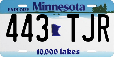 MN license plate 443TJR
