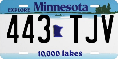 MN license plate 443TJV
