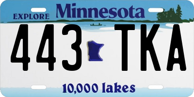 MN license plate 443TKA
