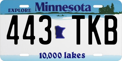 MN license plate 443TKB