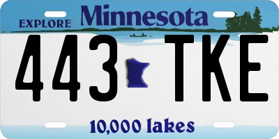MN license plate 443TKE