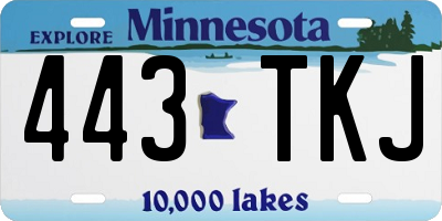 MN license plate 443TKJ