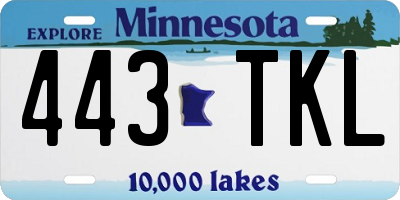 MN license plate 443TKL