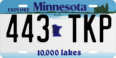 MN license plate 443TKP