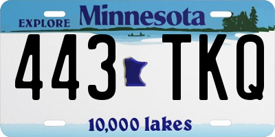 MN license plate 443TKQ