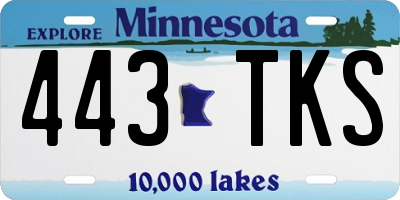 MN license plate 443TKS